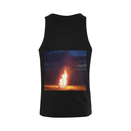 Beach Bonfire Blazing Plus-size Men's Shoulder-Free Tank Top (Model T33)