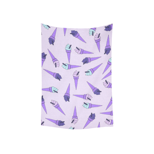 Purple Ice Cream Fun Cotton Linen Wall Tapestry 40"x 60"