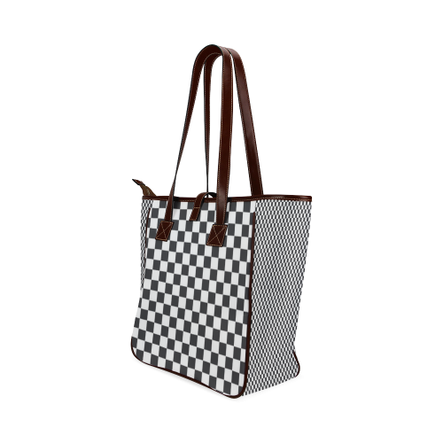 RACING / CHESS SQUARES pattern - black Classic Tote Bag (Model 1644)