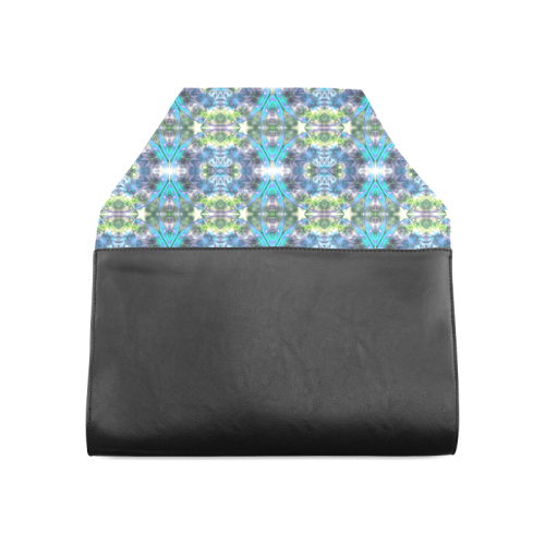 Fractal Kaleidoscope Mosaic -  Cyan Green Clutch Bag (Model 1630)