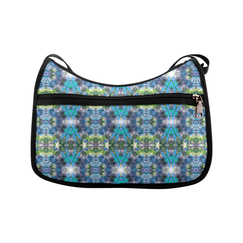 Fractal Kaleidoscope Mosaic -  Cyan Green Crossbody Bags (Model 1616)