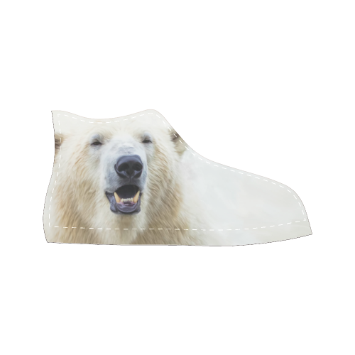 Cute  Zoo Polar Bear Men’s Classic High Top Canvas Shoes /Large Size (Model 017)