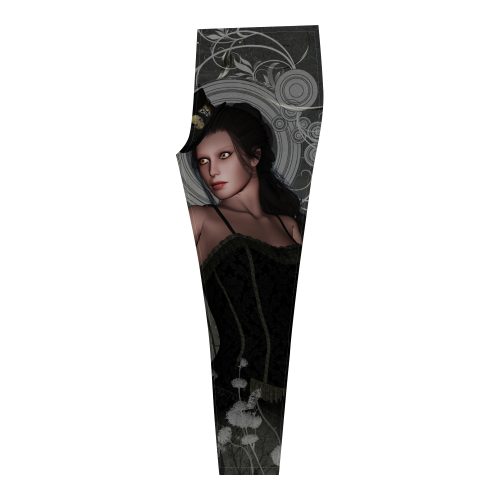 The dark lady with flowers, victorian Cassandra Women's Leggings (Model L01)