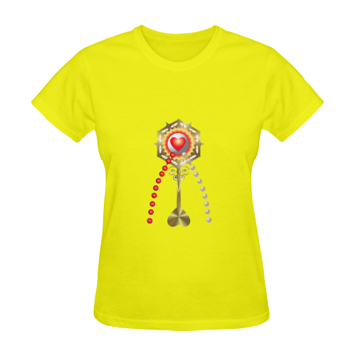Catholic Holy Communion: Divine Mercy - Yellow Sunny Women's T-shirt (Model T05)