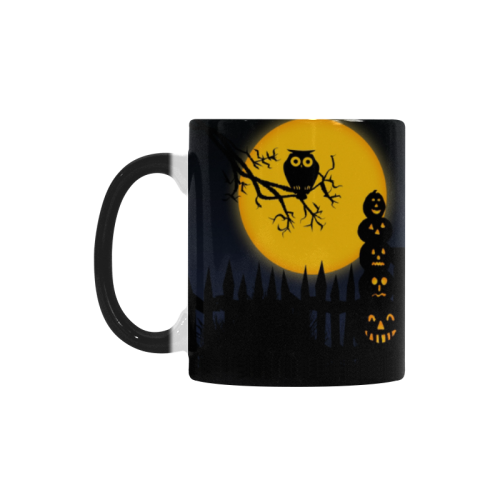 Happy Halloween with  a owl in the night Custom Morphing Mug