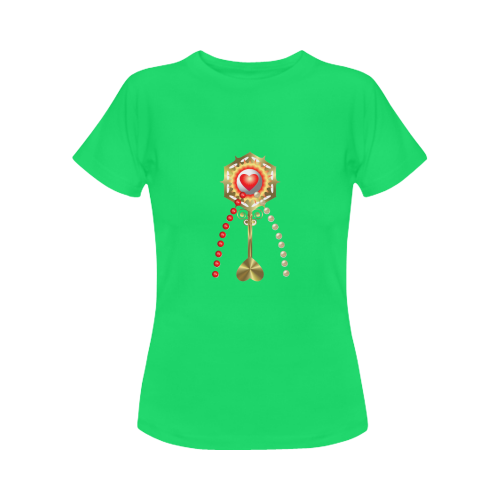 Catholic Holy Communion: Divine Mercy - Neon Green Women's Classic T-Shirt (Model T17）