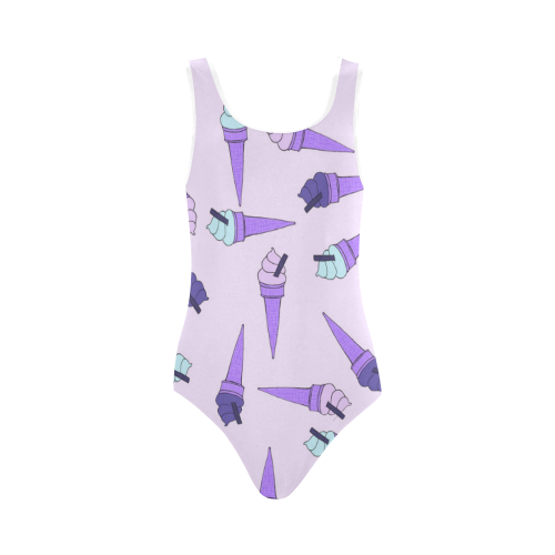 Purple Ice Cream Fun Vest One Piece Swimsuit (Model S04)