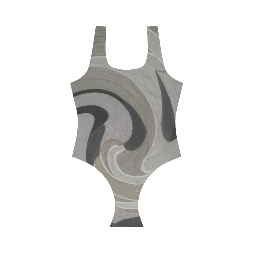 leather texture Vest One Piece Swimsuit (Model S04)