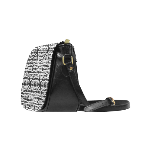 CELTIC KNOT pattern - black white Classic Saddle Bag/Large (Model 1648)