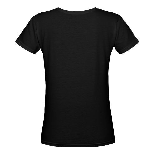 Catholic Holy Communion: Divine Mercy - Black Women's Deep V-neck T-shirt (Model T19)