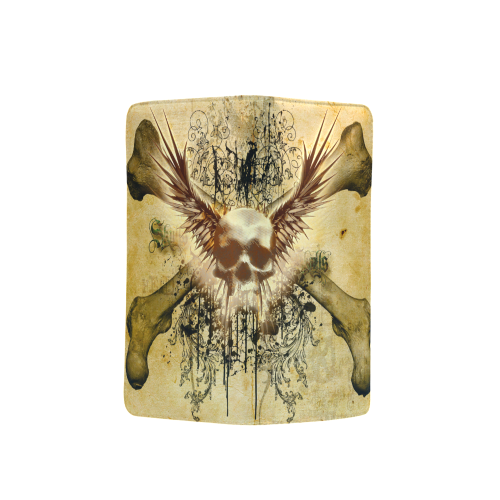 Amazing skull, wings and grunge Men's Clutch Purse （Model 1638）