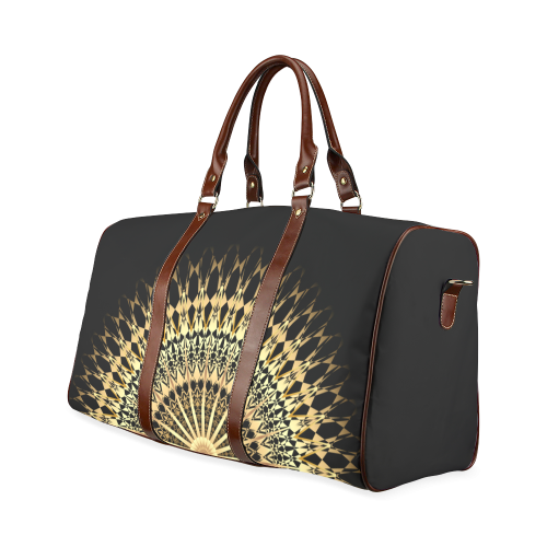 Gold Black Mandala Geomtric Elegant Waterproof Travel Bag/Small (Model 1639)