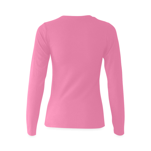 Catholic Holy Communion: Divine Mercy - Pink Sunny Women's T-shirt (long-sleeve) (Model T07)