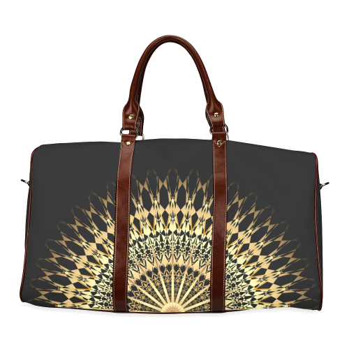 Gold Black Mandala Geomtric Elegant Waterproof Travel Bag/Small (Model 1639)