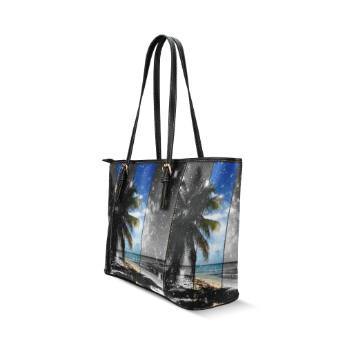 Caribbean Dreaming Leather Tote Bag/Large (Model 1640)