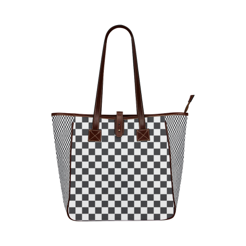 RACING / CHESS SQUARES pattern - black Classic Tote Bag (Model 1644)