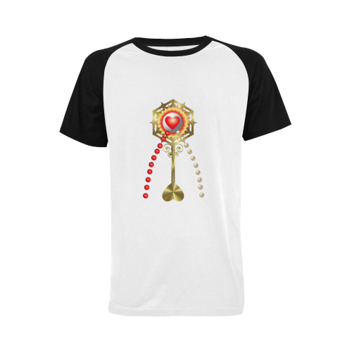 Catholic Holy Communion: Divine Mercy - Black Sleeves Men's Raglan T-shirt (USA Size) (Model T11)