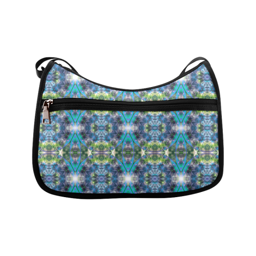 Fractal Kaleidoscope Mosaic -  Cyan Green Crossbody Bags (Model 1616)