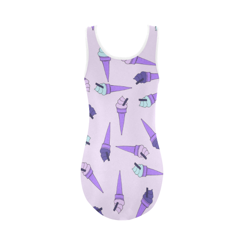 Purple Ice Cream Fun Vest One Piece Swimsuit (Model S04)