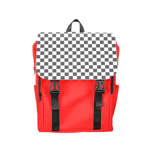 RACING / CHESS SQUARES pattern - black Casual Shoulders Backpack (Model 1623)
