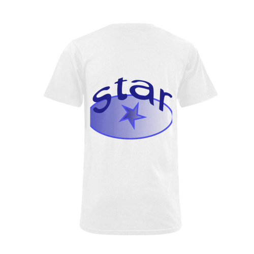 Star in blue Men's V-Neck T-shirt  Big Size(USA Size) (Model T10)