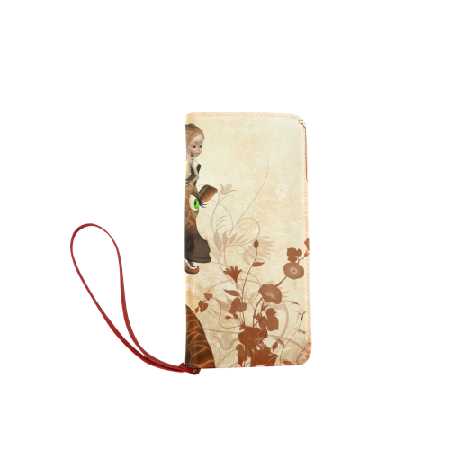 Funny, cute giraffe with fairy Women's Clutch Wallet (Model 1637)