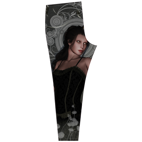 The dark lady with flowers, victorian Cassandra Women's Leggings (Model L01)
