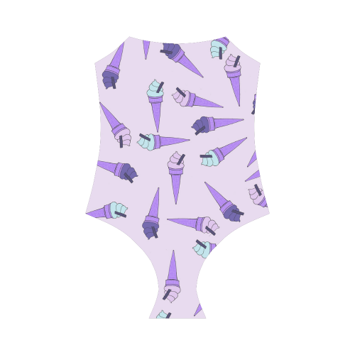 Purple Ice Cream Fun Strap Swimsuit ( Model S05)