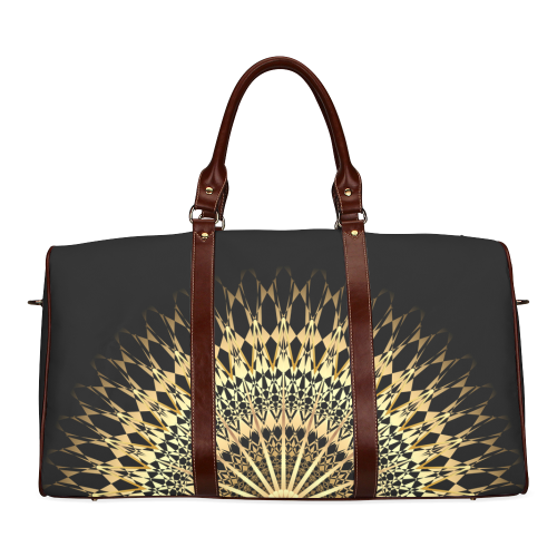 Gold Black Mandala Geomtric Elegant Waterproof Travel Bag/Small (Model 1639)