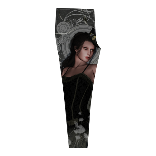 The dark lady with flowers, victorian Cassandra Women's Leggings (Model L01)