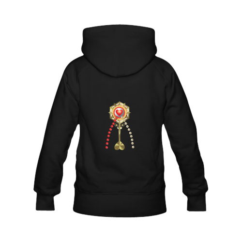 Catholic Holy Communion: Divine Mercy - Black Women's Classic Hoodies (Model H07)