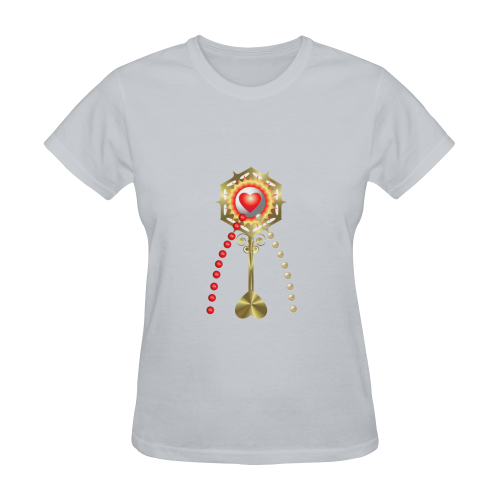 Catholic Holy Communion: Divine Mercy - Silver Sunny Women's T-shirt (Model T05)