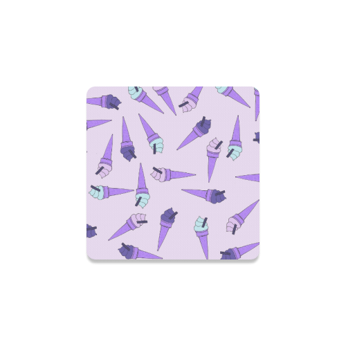 Purple Ice Cream Fun Square Coaster