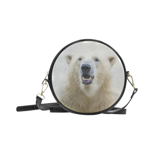 Cute  Zoo Polar Bear Round Sling Bag (Model 1647)