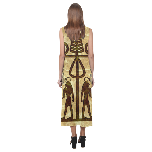 Egyptian sign Phaedra Sleeveless Open Fork Long Dress (Model D08)