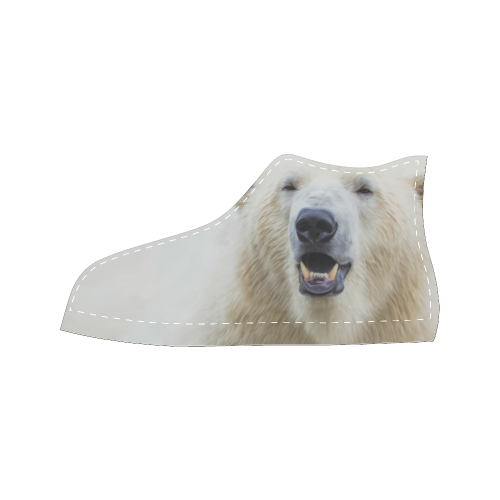 Cute  Zoo Polar Bear Women's Classic High Top Canvas Shoes (Model 017)