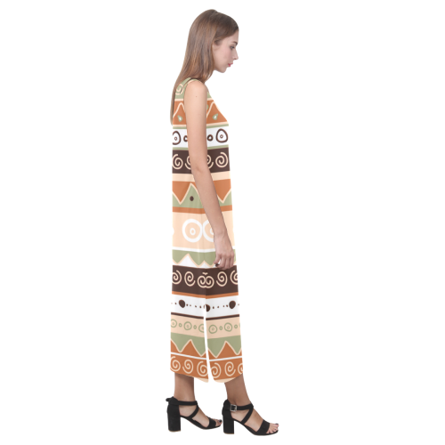 Tans Tribal Phaedra Sleeveless Open Fork Long Dress (Model D08)