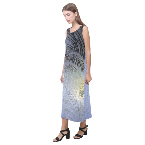 Iceflower macro Phaedra Sleeveless Open Fork Long Dress (Model D08)