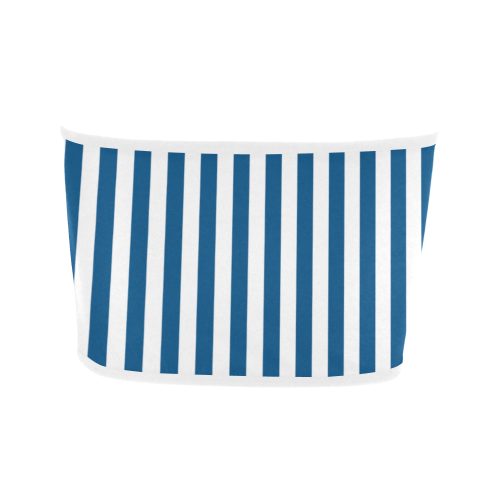 Bandeau Top, Blue & White Stripes Bandeau Top