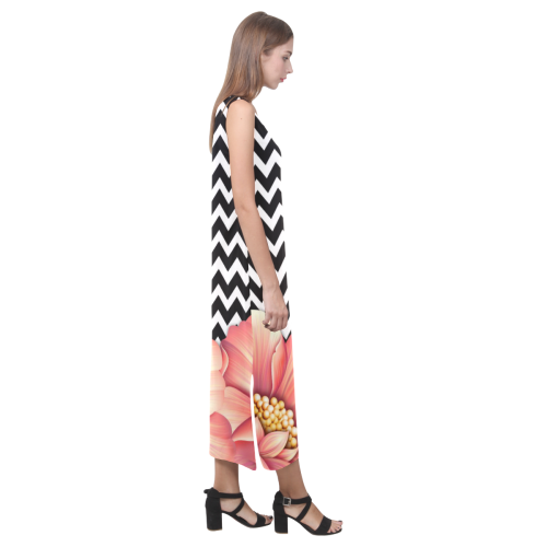 flower power Phaedra Sleeveless Open Fork Long Dress (Model D08)