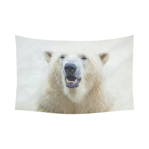 Cute  Zoo Polar Bear Cotton Linen Wall Tapestry 90"x 60"