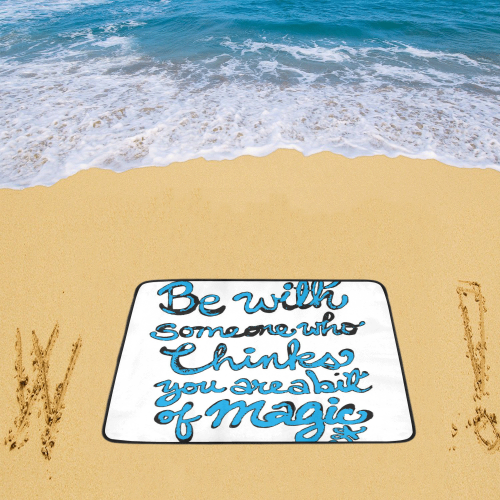 be with someone baby blue Beach Mat 78"x 60"
