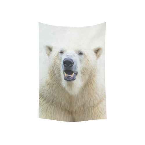 Cute  Zoo Polar Bear Cotton Linen Wall Tapestry 40"x 60"