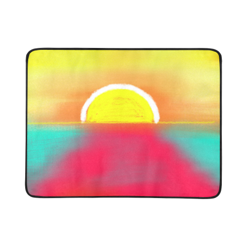 hot sunset Beach Mat 78"x 60"