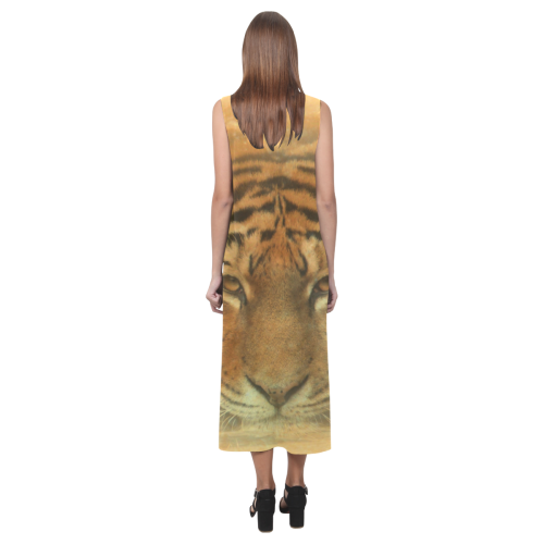 Tiger In The Moon Phaedra Sleeveless Open Fork Long Dress (Model D08)