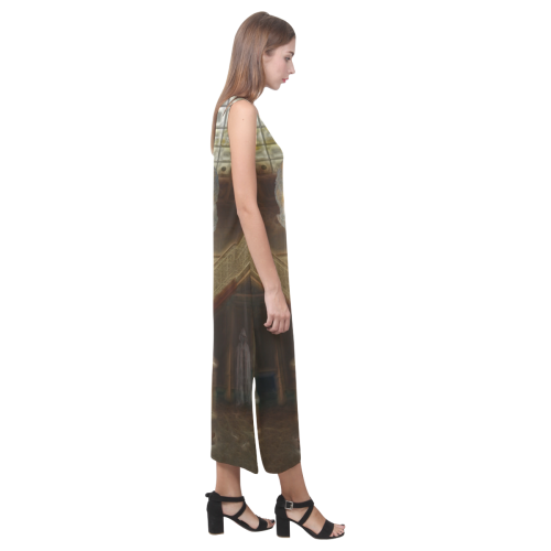 princess Phaedra Sleeveless Open Fork Long Dress (Model D08)