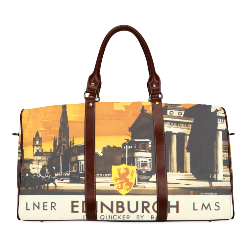 Edinburgh Vintage Travel Poster Waterproof Travel Bag/Small (Model 1639)