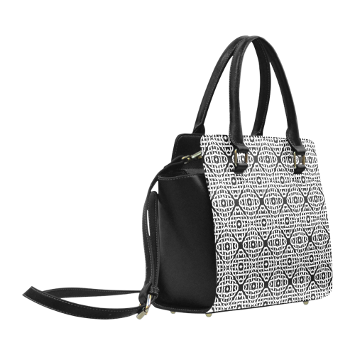 CELTIC KNOT pattern - black white Classic Shoulder Handbag (Model 1653)