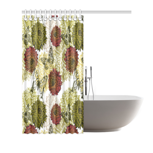 Fall Earth Tone Floral Shower Curtain 72"x72" ID D617470