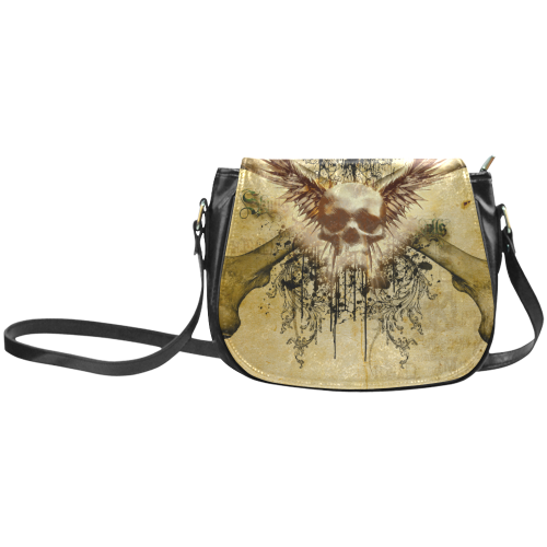 Amazing skull, wings and grunge Classic Saddle Bag/Small (Model 1648)